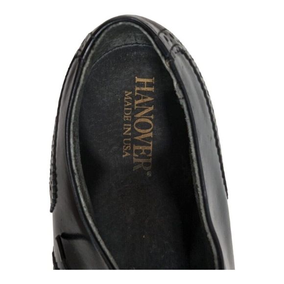 USA MADE Men\'s Shoes HANOVER Wingtip Oxford Sz 8.5 EEE Black Leather‎ main image 5
